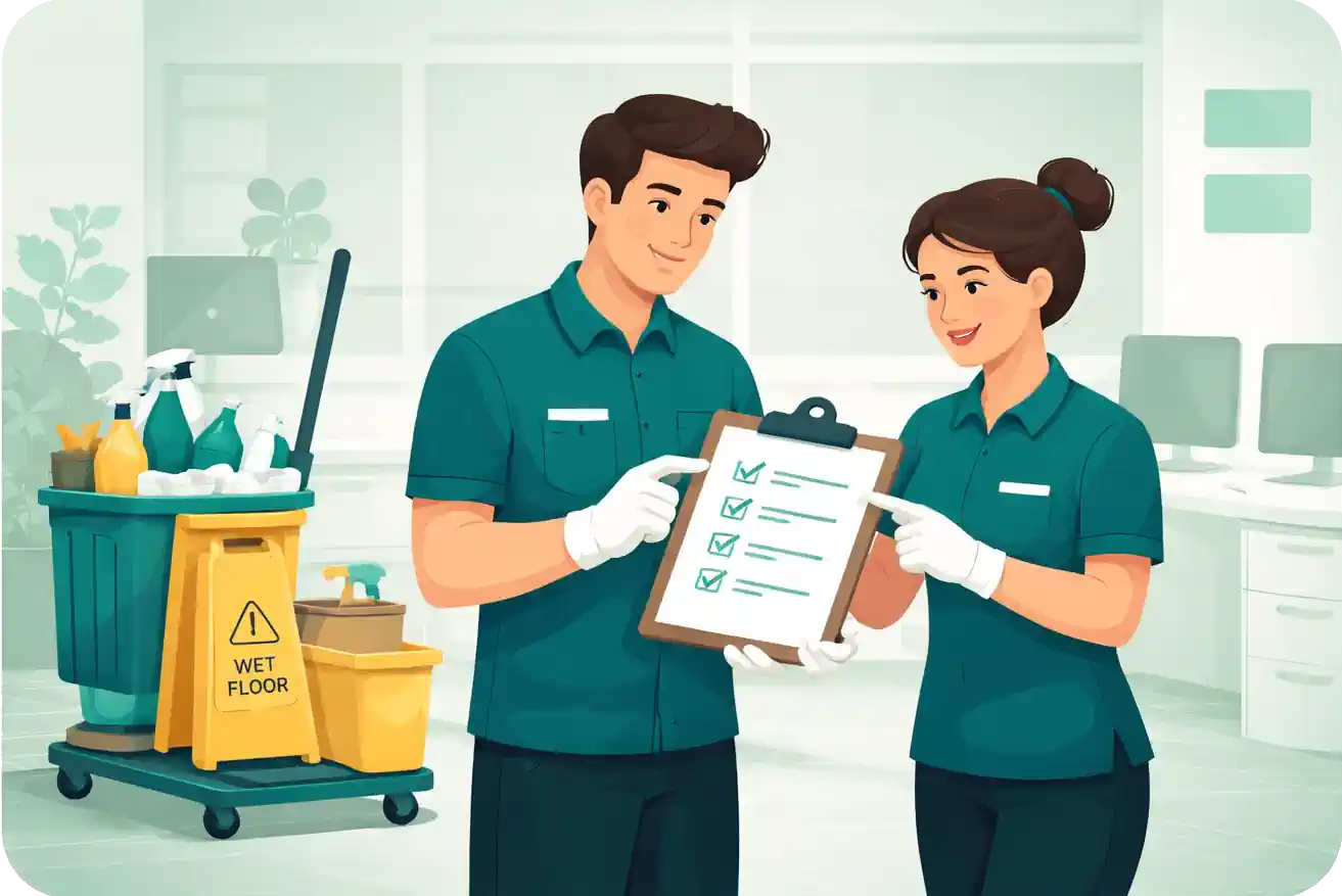 Czysta i uporzadkowana przestrzen biurowa